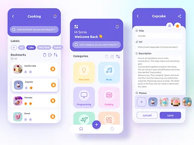 Bookmark App app app design app ui bookmark category flutter ui ux