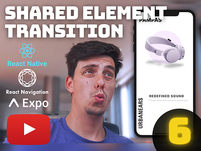 Ep.6 - React Native Shared Element Transition [YouTube] animated cards carousel open source react native react native animation react native ios react native tutorial reactjs shared element stagger animation ticker animation tutorial animation youtube youtube tutorial