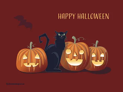 CatPumkins2020dribble Halloween adobe illustrator black cat drawing halloween illustration pumpkins