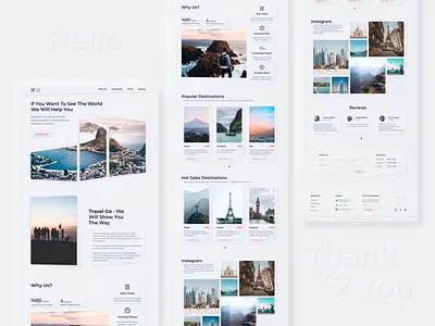 Landing Page 3d about us advantages design figma footer home instagram landing page minimal mokup review training travel ui ux web web design website white