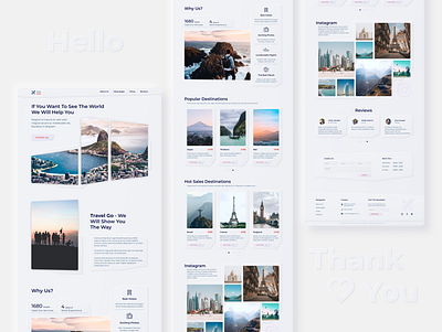 Landing Page 3d about us advantages design figma footer home instagram landing page minimal mokup review training travel ui ux web web design website white