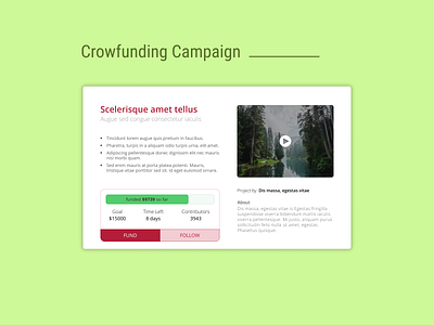 DailyUI Challenge 032 - Crowfunding Campaign crowdfunding crowdfunding campaign daily 100 challenge dailyui dailyui 032 dailyuichallenge design ui ui design web design webdesign website website design