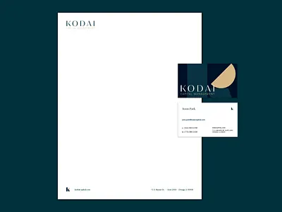 Kodai Capital Management balance branding business card finance identity letterhead logo logomark monogram stationery