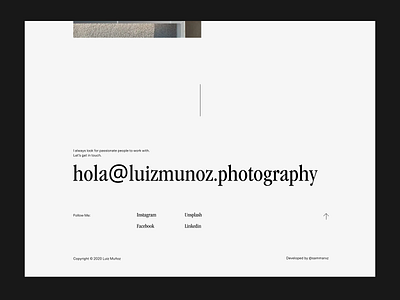 Portfolio Footer footer footer design photography portfolio web design webdesign