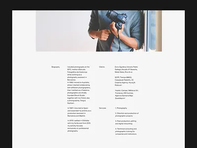 Photographer About about about me about page photographer photography web design