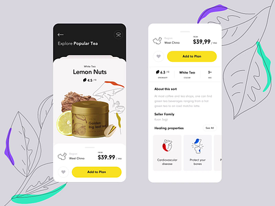 Tea Subscription mobile app 🍵 animation app clean ui home illustration mobile ui