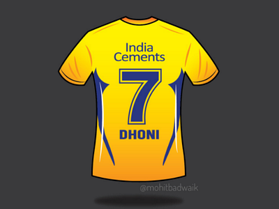 Dhoni jersey 7 adobeillustrator artwork beginner chennai cricket csk designer fashion graphicsdesigner illustration india ipl legend logodesign new newdesign raw sports t shirt design vectorart