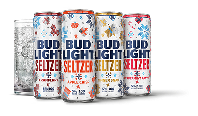 Bud Light Seltzer Ugly Sweater Cans alcohol bud light can christmas holiday knit packaging pattern seltzer ugly sweater winter