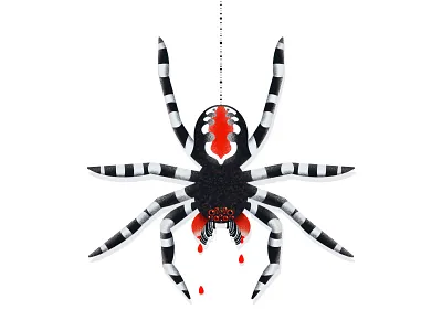 The Joker Spider blood claws fangs halloween illustration joker monster procreate scary spider spooky web