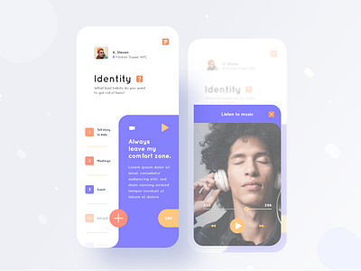 Achtung App Identity Screen UI UX Design appdesign appmenu cards clean color dailyui diary dribbblebestshot habits identity play player portfolio productdesign typography ui uiux ux