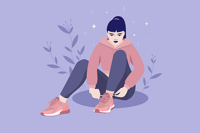 Sneakers adobe illustrator character design girl illustration illustration inktober shoes sneakers vectober2020 vectorart woman illustration
