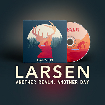 Larsen - Another Realm, Another Day album cover landscape music rock vector