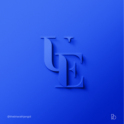 UE branding design flat icon illustration illustrator logo minimal monogram negativespace