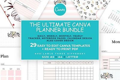 The Ultimate Canva Planner Bundle canva planner canva planner kit canva template daily planner digital planner editable canva planner life planner monthly planner ultimate planner weekly planner