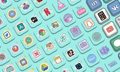 Crayon Icon Pack icon icon pack illustration ios icon pack ios icons minimal typography