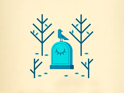 Sleepy Forest bird design epitaph flat ilustration graphic design halloween hallowhimsy illustration sleepy sleepy forest vector vector art vector illustration vectors