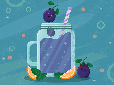 Blueberry Smoothie affinity designer fruit illustration illustration vector artwork