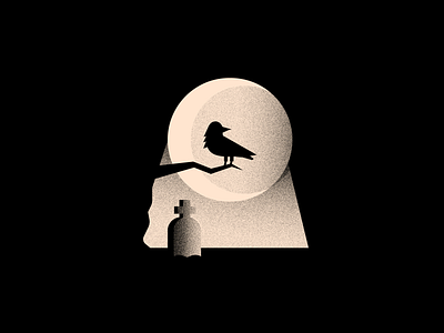 Vectober 30 - Ominous 2d black colors crow flat grave halloween illustration illustrator inktober inktober2020 logo ominous spooky texture textures tombstone vectober vector white