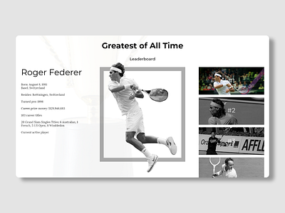 Daily UI : : 019 [Leaderboard] app daily ui 019 dailyui leaderboard minimal tennis ui web