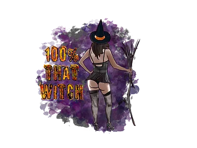 100% that witch design girl halloween illustration lady witch woman