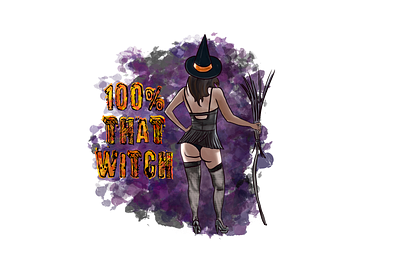 100% that witch design girl halloween illustration lady witch woman