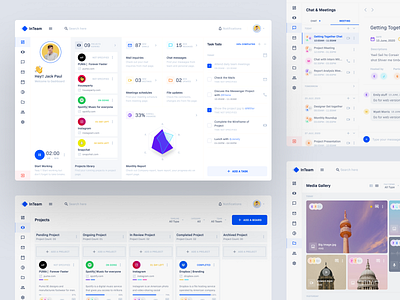 InTeam: Team Management Dashboard application chat company app dashboard design desktop app file manager gallery management app media meeting overview project task team app template ui uiux ux web app