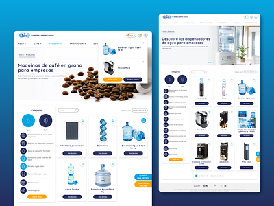 Eden Water product catalog proposal b2b cart catalog categories coffee design desktop filters proposal selling shopping ui water webdesign