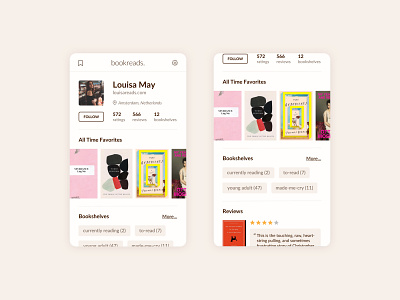 User Profile book branding dailyui design mobile reading reviews ui user profile ux