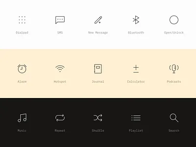Light Icons clean icon set iconography icons light light phone music phone podcast simple ui