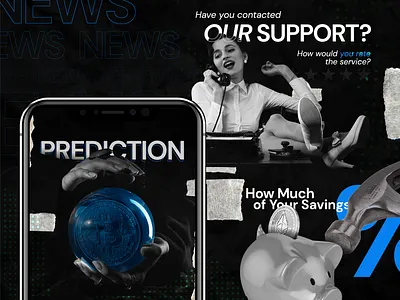 #082 abstract banners bitcoin black branding collage crypto crypto wallet cryptocurrency dribbble godex illustration instagram monochrome network smm social support