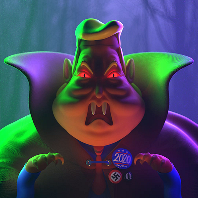 Bloodsucking monster. 3d 3d art animation cgi character character design creepy design donald halloween halloween flyer horror illustration monster poop render trump vampire vote