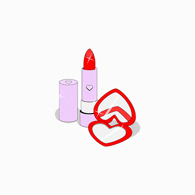 Lipstick design drawing heart illustration illustrator lips lipstick makeup mirror red vector