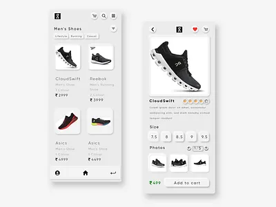 Shoe Shop adobe xd app app design branding design logo shoes app ui xd design