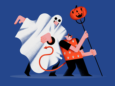 Happy Halloween 2020 characterdesign color design devil digital flat ghost halloween illustration pattern people pumpkin skulls vector