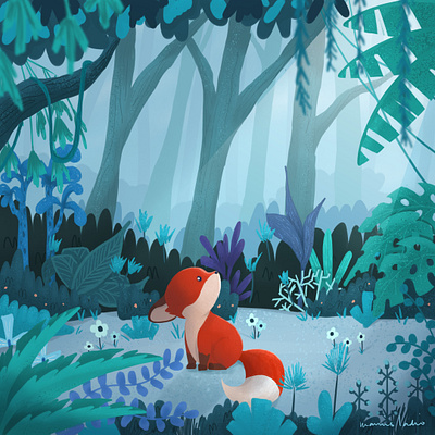 Fox in the Forest illustration