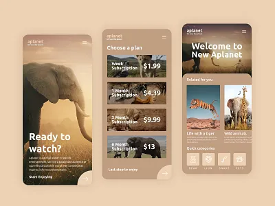 Aplanet App animation app mobile ui ux