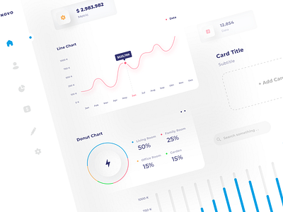 Novo - UI Component Exploration card cards ui chart clean components dashboard ui dekstop design system element neumorphism ui ui ux