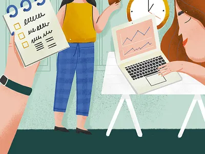 Digital marketing agency custom illustrations branding branding identity character design computer digital art digital illustration drawing female illustration flat illustration marketing photoshop technology