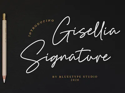 Gisellia Signature Font branding design font font design handwritten illustration lettering type typography vector