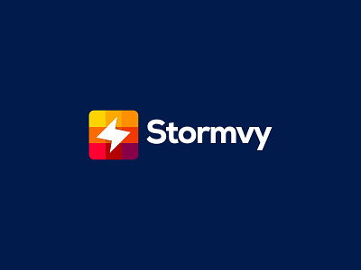 Stormvy - Logo Design abstract bolt branding business company creative financial logo flat icon design lighting logo logo designer logo identity minimalism modern logo s logo storm technology thunder thunderbolt