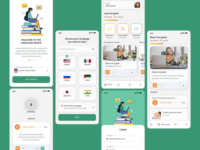 Language Learning App app concept language learning online learning app