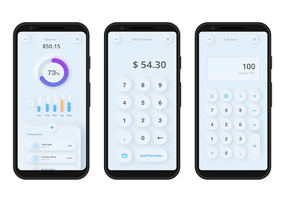 Neomorphism Calculator Design android app ui mobile app design neumorphic design ui design