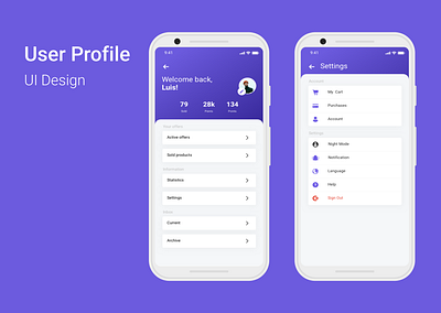 User Profile Screen UI Design android app design dailyuichallenge mobile ui user interface design