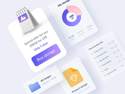 Disk Drive app app clean design gradient interface minimal muzli product ui ux web