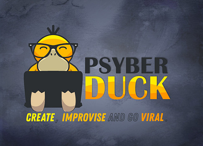 PsyberDuck Logo branding design illustration logo typography vector