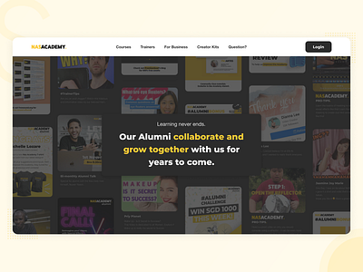 Nas Academy Homepage - Platform academy content course creator design education edutech home landing page nasacademy nasdaily platform ui ux