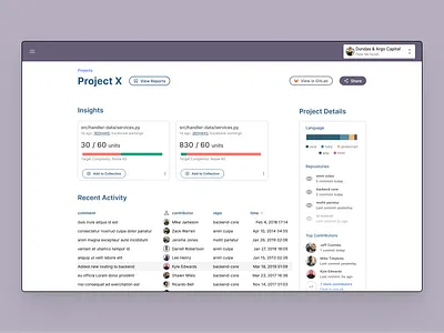 code quality platform project lens analytics devops devtools lightweight material design product design redesign ux design