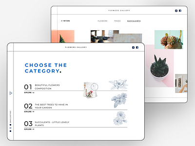 Flowers Gallery app black and white design desktop elegant figma flowers gallery layout minimal modern ui ux web website