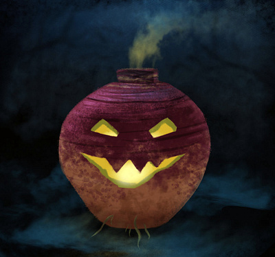 turnip lantern clip studio paint halloween illustration spooky