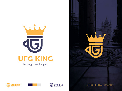 U F G + CROWN +TEA CUP LOGO Concept amdesignspack logo branding crowan minimal loog crown crown logo fresh fresh tea king kingdom latter mark logo mark logodesign logotype minimalist logo modern logo mog tea tea cup u logo ui